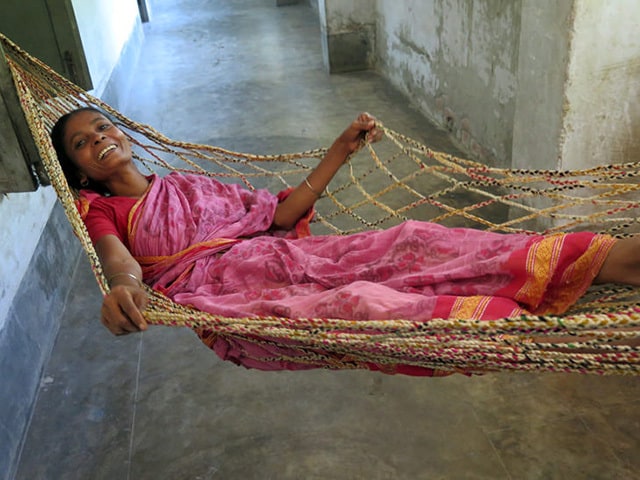 Parul lying in the big twist Hammock BaSE